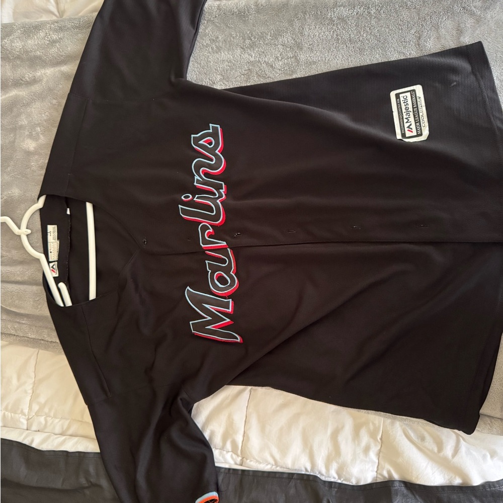 Majestic Black Marlins Jersey